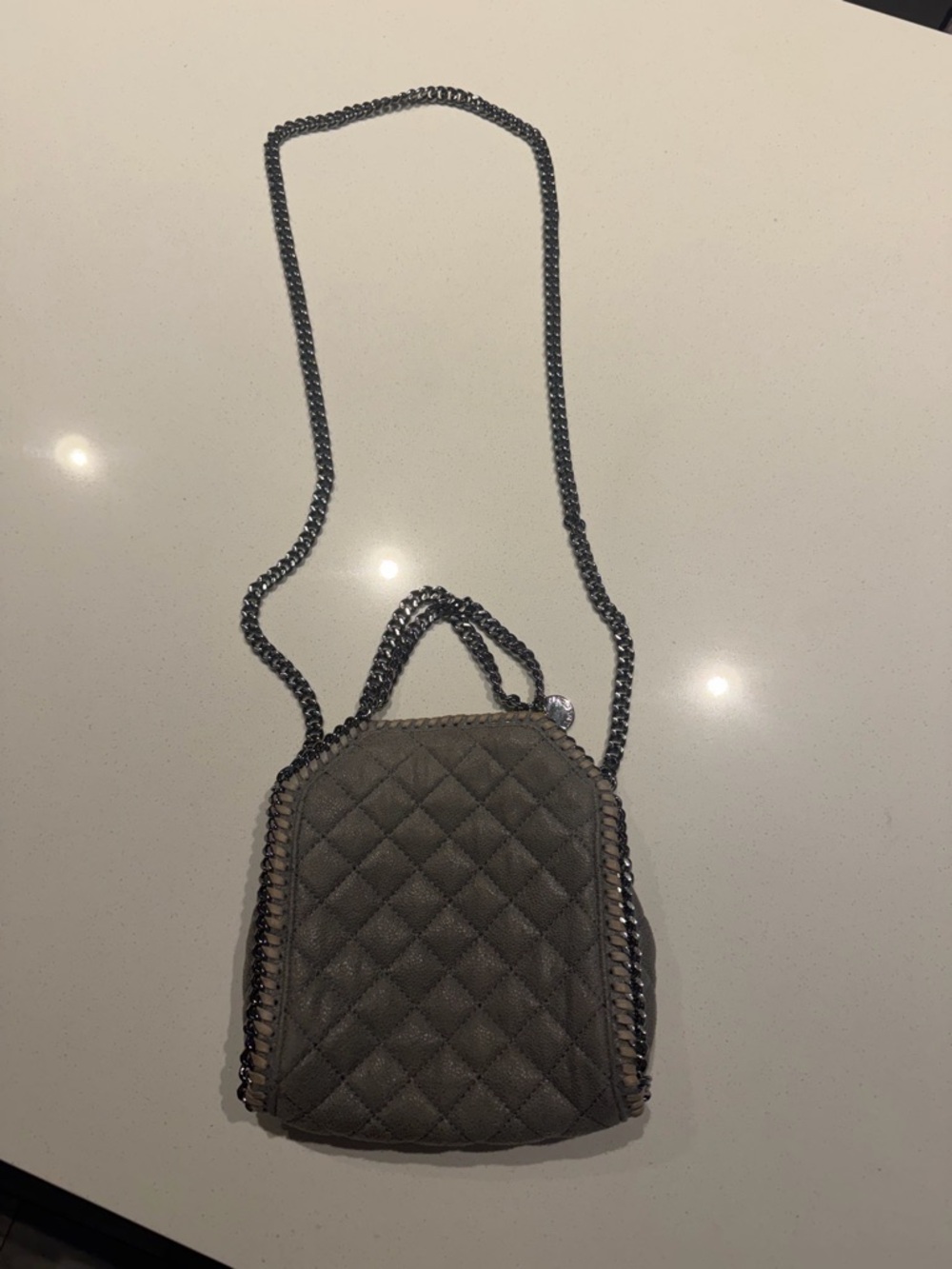 Stella McCartney Quilted Chain Strap Crossbody - Gray